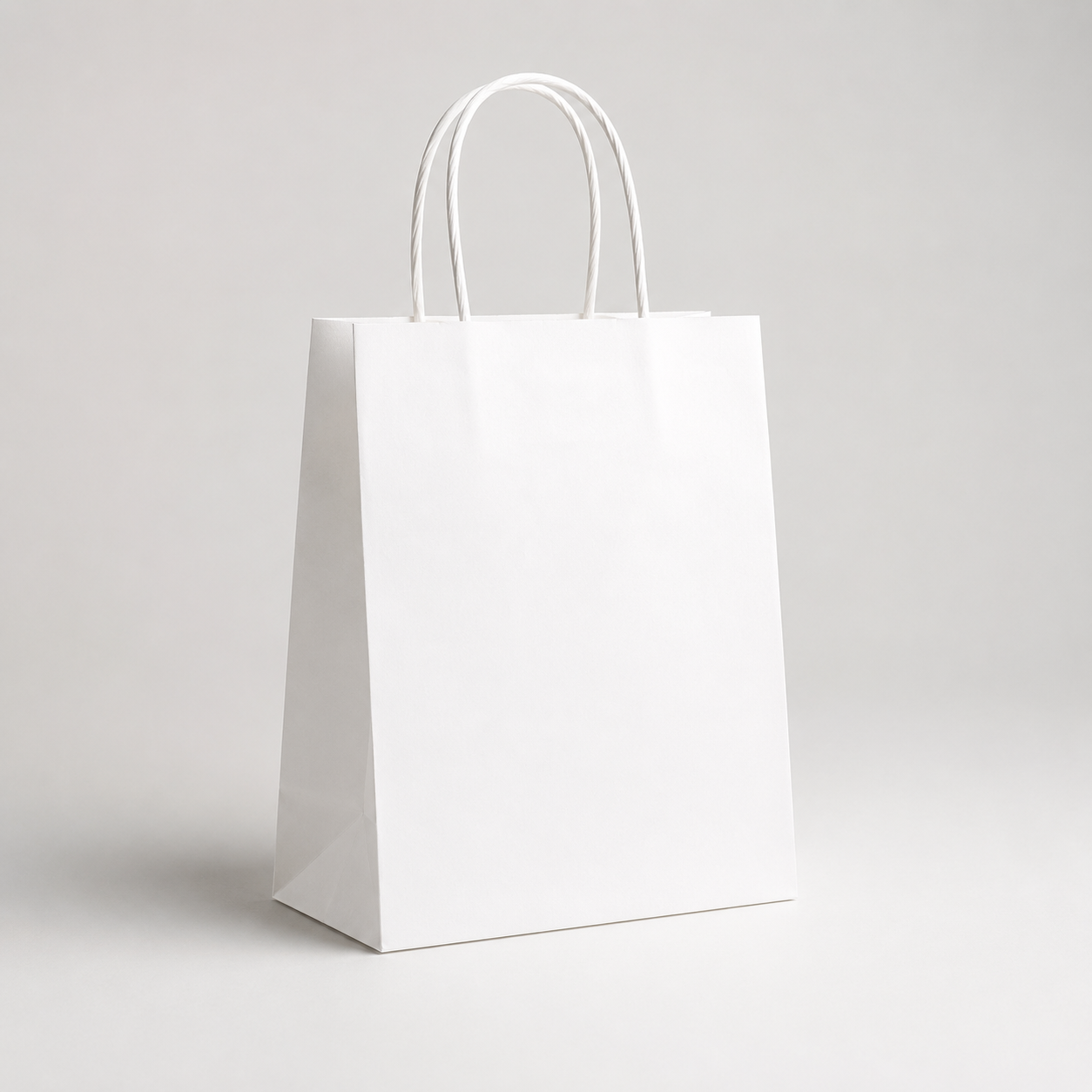 Beyaz Kraft Çanta Burgu Saplı 32x12x41 cm